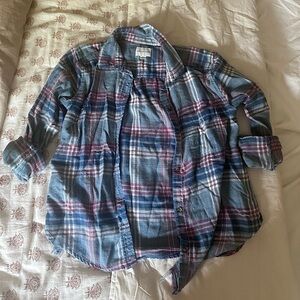 AE distressed flannel shirt